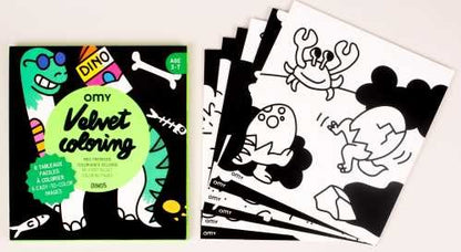 Láminas de terciopelo sensoriales para pintar -Dinos- OMY