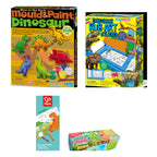 Pack Regalo 4 Años Dinos: las cajas del estudio de arte, el Mould & Paint, el rollo de garabatos y las bombas de baño