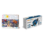 Pack Regalo 7 Años Pequeño Astrónomo: las cajas del pack, kit Exploración del Espacio de 4M y maletín del KIDYTELESCOPE