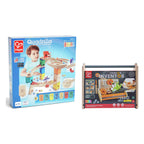 Pack Regalo 4 Años Pequeño Constructor: las dos cajas del pack, Quadrilla Race to the Finish y Junior Inventor de Hape