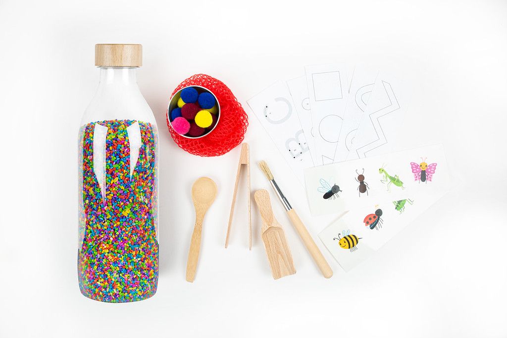 Botella sensorial -Touch Bottle Rice Wow! - Petit Boum